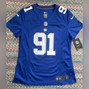 New Nike Women's Medium Royal Blue #91 TUCK, New York Giants Football Jersey,